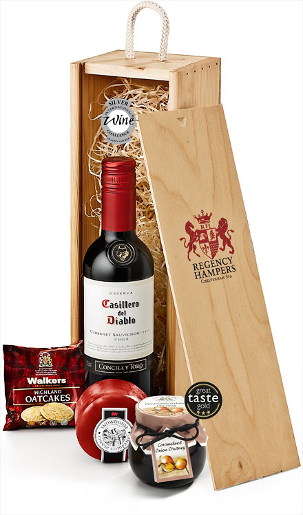 Birthday Wine & Cheese Gift Set In Wooden Box